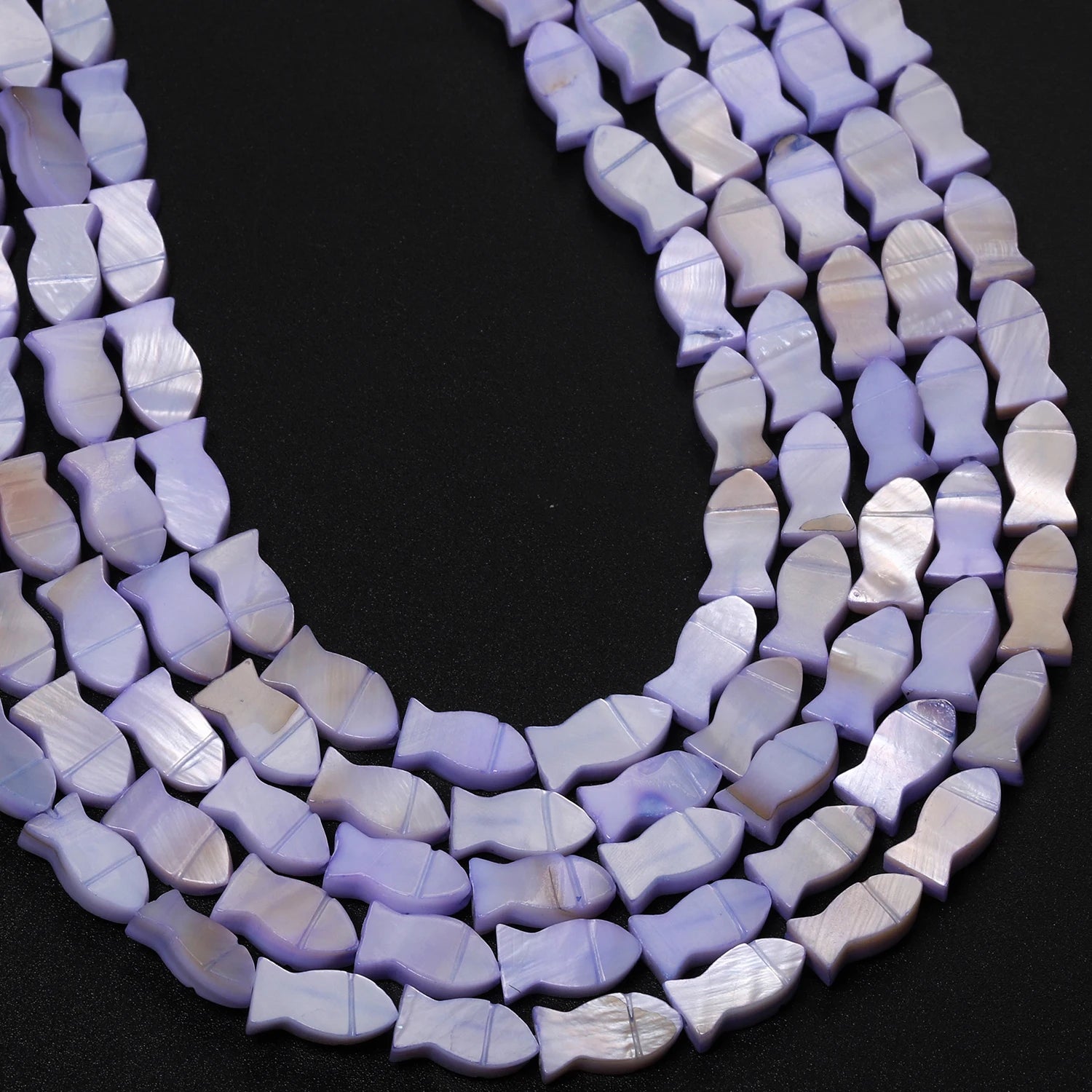 Conchas naturales de agua dulce con forma de pez, concha de nácar teñida multicolor, cuentas espaciadoras sueltas para fabricación de joyería, pulsera DIY