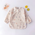 Bufanda de manga larga para bebés y niños pequeños, bata artística impermeable, babero para alimentar, delantal con bolsillo, Baberos Bandana de tela para eructar para niños y niñas
