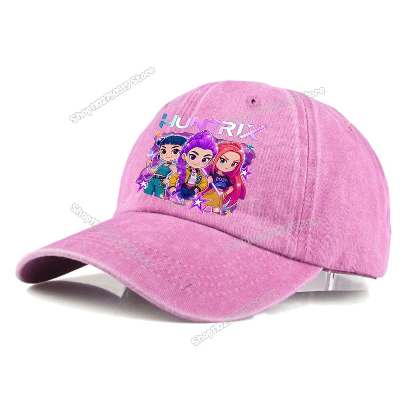 Gorras de Béisbol Retro Lavadas KPop Demon Hunters para Mujer y Niña, Gorras Snapback, Sombreros para el Sol, Gorra con Visera para Viajes al Aire Libre, Gorra Hip Hop Dad Hat