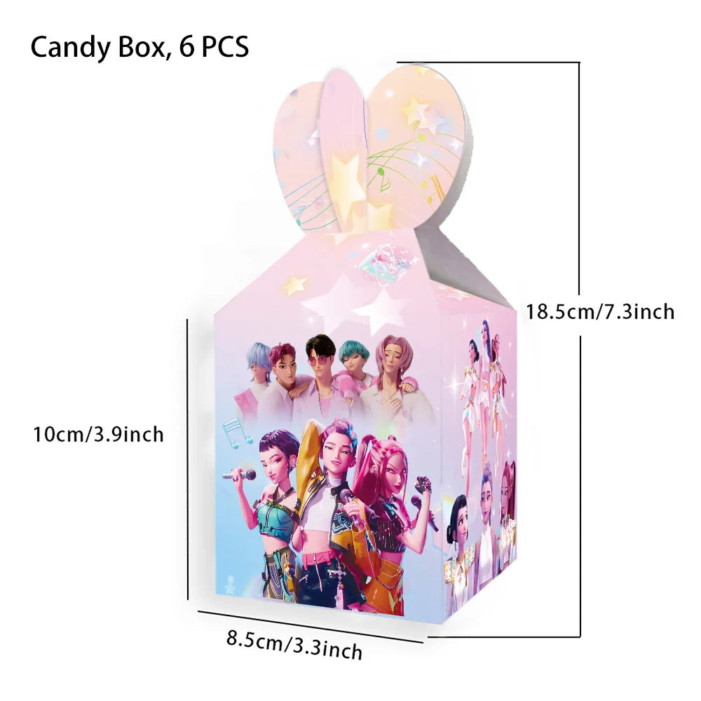 Vajilla desechable para fiesta temática de cazadores de demonios k-pop, plato con bandera de cazador, globo, decoración de cazadores, suministros para fiesta de cumpleaños