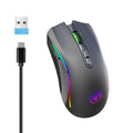 Ratón para juegos RGB inalámbrico recargable 2,4G, ratón retroiluminado ergonómico para juegos para ordenador portátil y PC