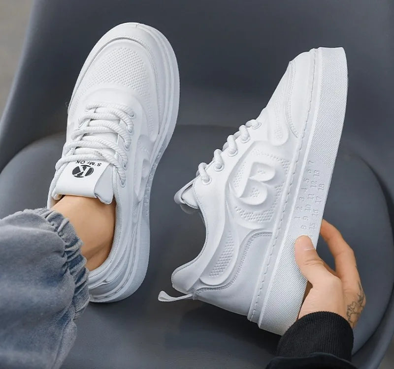 Tenis Para Hombre 2025, zapatos deportivos informales Para Hombre, tendencia Primavera Verano, zapatos planos bajos de cuero, calzado para caminar para Hombre, versátil Plus