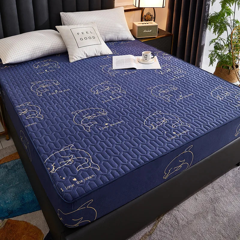 Funda de colchón impermeable, Sábana ajustable de dibujos animados para el hogar, dormitorio, Protector de almohadilla para cama, familias con niños de mascotas (sin funda de almohada)
