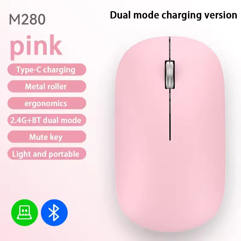 Nuevo Ratón Inalámbrico con Carga Tipo-C, Clic Silencioso, Portátil, Ergonómico, Universal para Oficina, Ligero, para Juegos, Sin Ruido, 2026