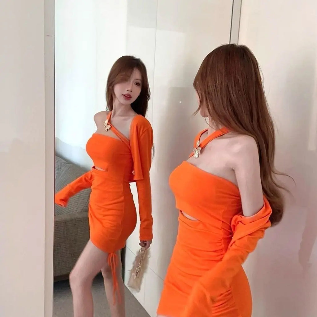Vestidos Elegantes Para Mujer Sexy Vestidos ajustados bata Mini Primavera Verano ajustado plisado Casual Chic