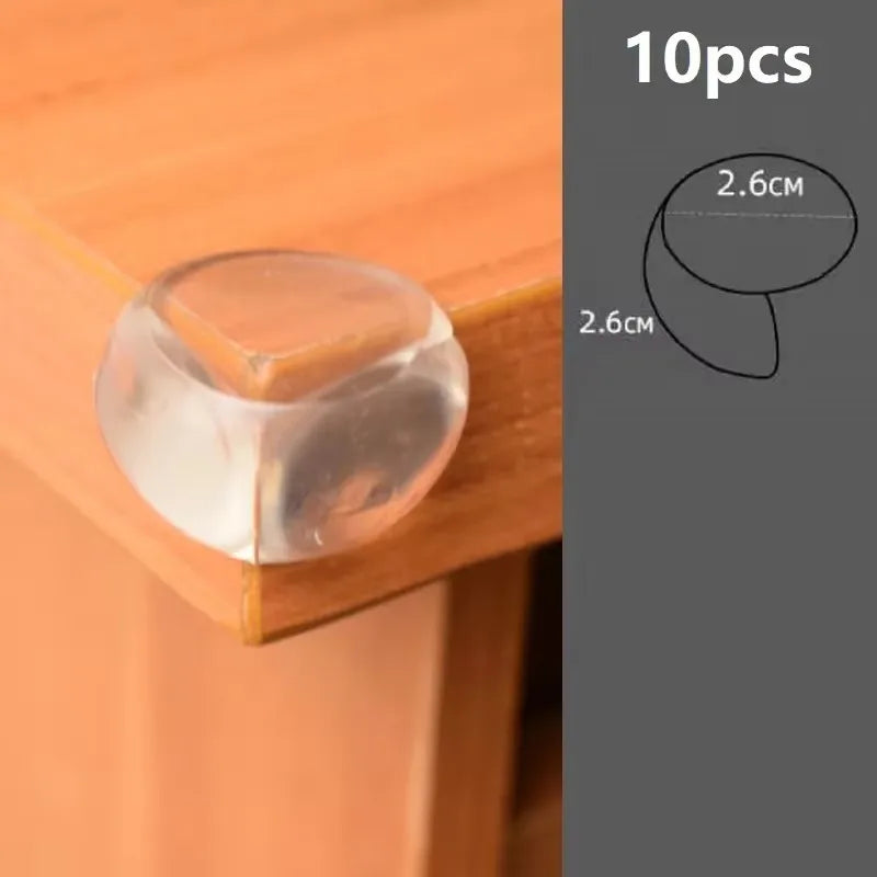 Protector de esquinas de silicona para seguridad de bebés, protector de bordes de mesa suave y transparente, anticolisión, 4/10 Uds.