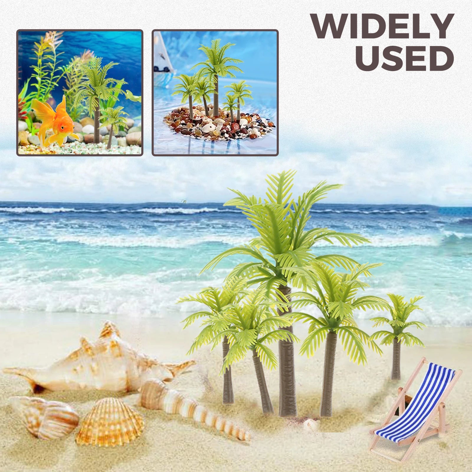 20 piezas Mini árboles modelo de palma de coco 3/4, 5/5,5/7cm plástico Artificial selva Diorama edificio ferrocarril DIY Micro juguetes de diseño