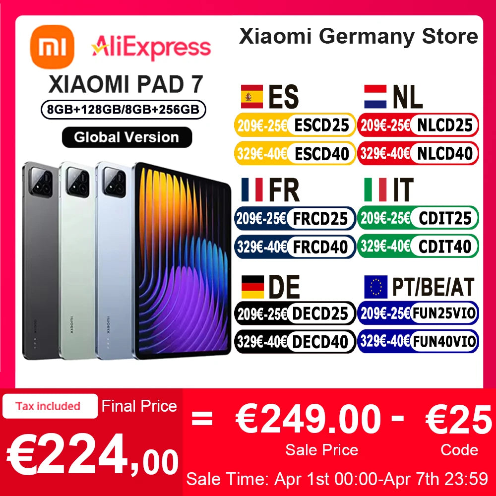 Versión Globel Xiaomi Pad 7 Snapdragon 7+ Gen 3 Plataforma móvil Batería de 8850 mAh Pantalla de 3,2 K 144 Hz Pantalla de 11,2 pulgadas Altavoces cuádruples Tablet 45W carga turbo Dolby Visione Xiaomi HyperAI Alimentado p