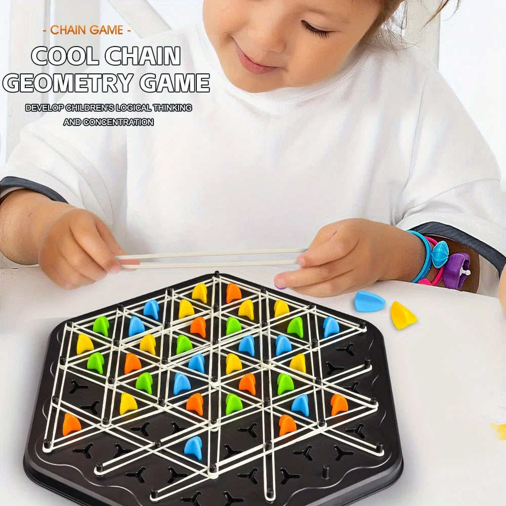 Juego de mesa triangular - Juego de banda de goma triangular para todas las edades Juego de viaje divertido familiar interactivo para padres e hijos