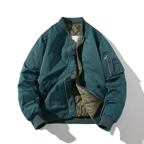 Chaqueta Bomber para hombre y mujer, chaqueta de piloto lisa de otoño e invierno, abrigo de béisbol con capucha Vintage a la moda, cortavientos informal, rojo, rosa, Borgoña