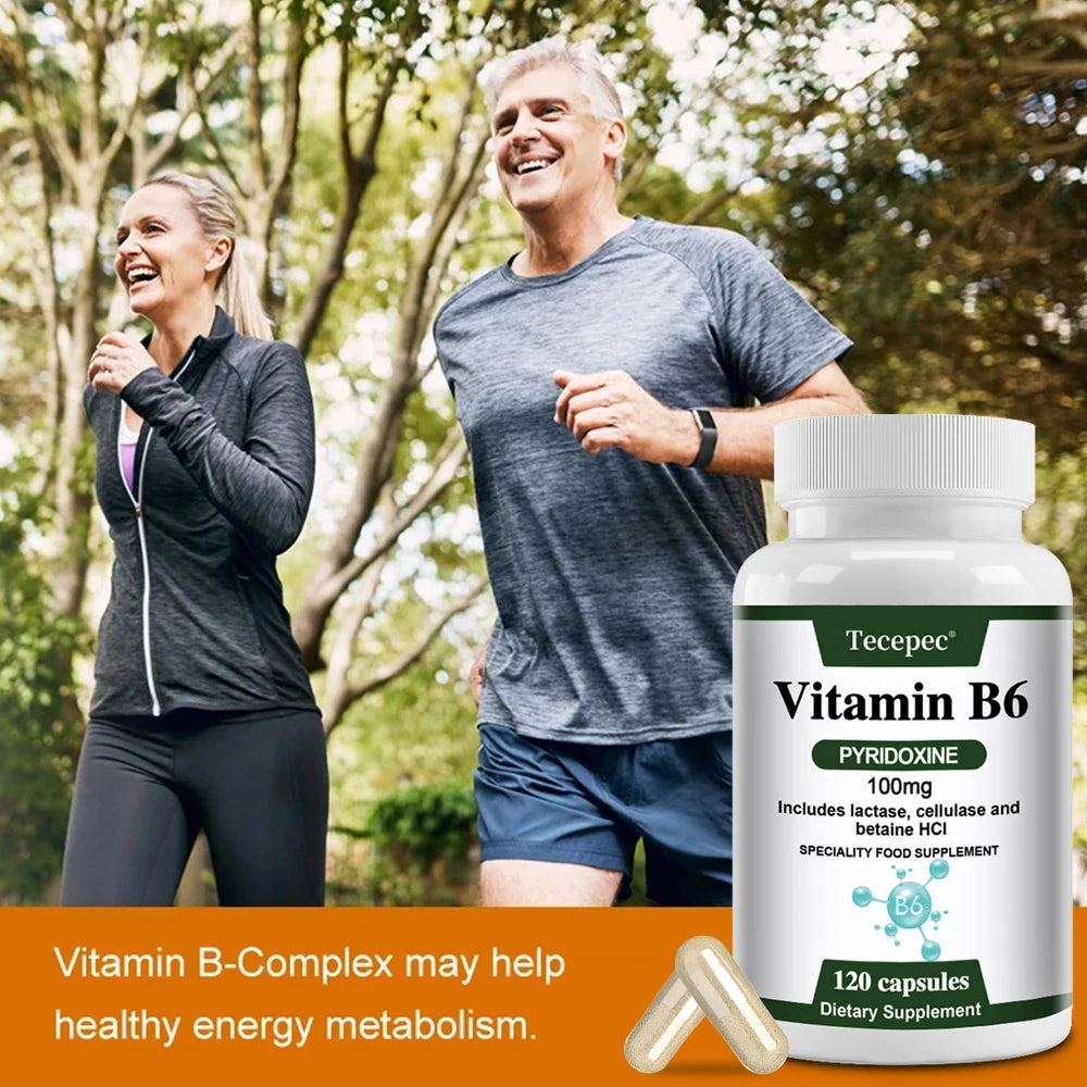 Suplementos de vitamina B6: apoya el sistema inmunológico, el sistema nervioso, el metabolismo energético, el estado de ánimo saludable