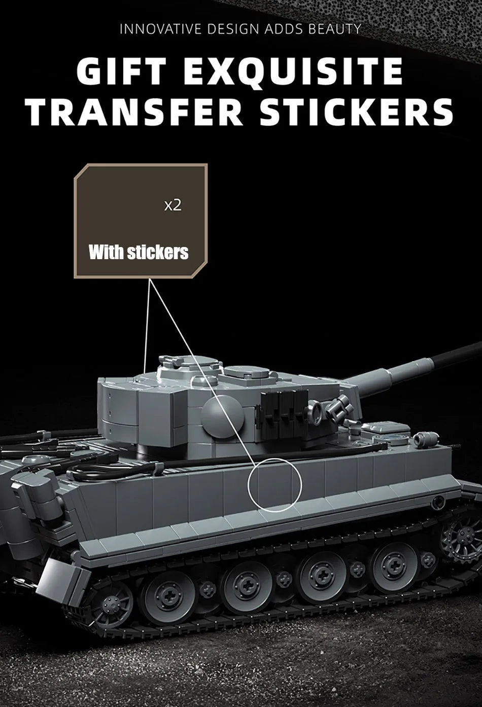WW2 militar 1/28 escala Franz Staudegger Tiger tanque pesado conjunto de bloques de construcción guerra mundo 2 tanques de tigre modelo juguetes para niños regalos