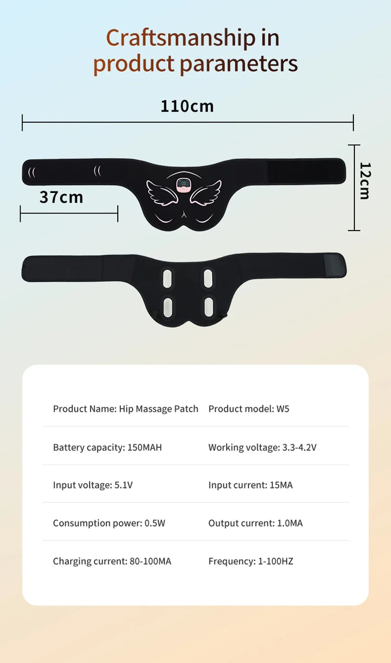 Estimulador muscular eléctrico de glúteos EMS, entrenador de caderas, recargable por USB, levantamiento de glúteos, tóner muscular, perder peso, quema de grasa, Fitness