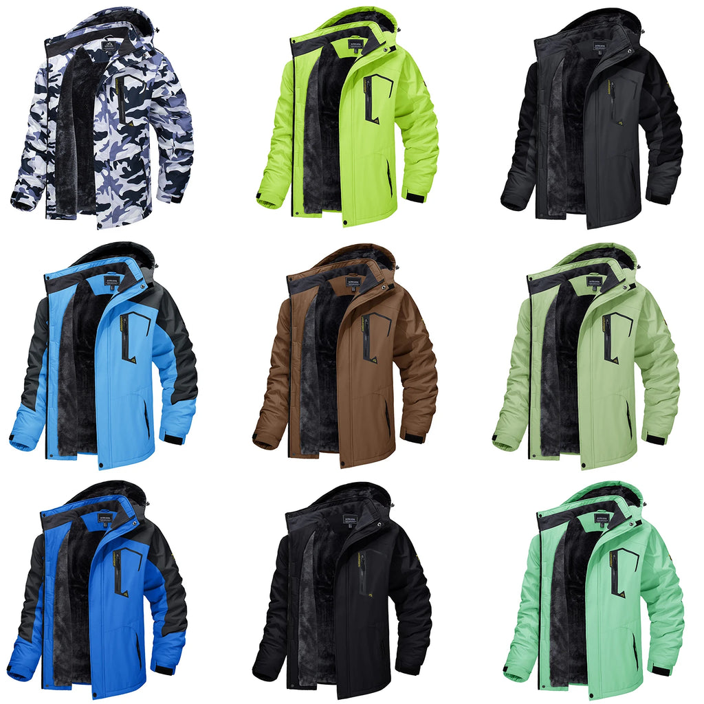 TACVASEN, chaquetas de montaña con forro polar, chaquetas de senderismo para hombre, abrigos con capucha extraíbles para exteriores, Parka de esquí y Snowboard, prendas de vestir de invierno