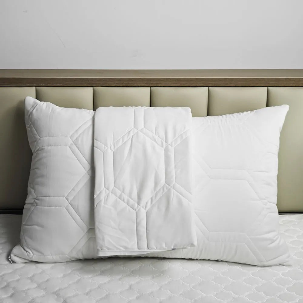 Funda de almohada gruesa con cremallera, Protector de almohada impermeable, funda de almohada de cama suave y transpirable