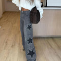 Pantalones vaqueros elegantes con decoración de perlas para mujer, pantalones de pierna ancha de cintura alta, ropa de calle nueva de moda, pantalones de lujo 2025