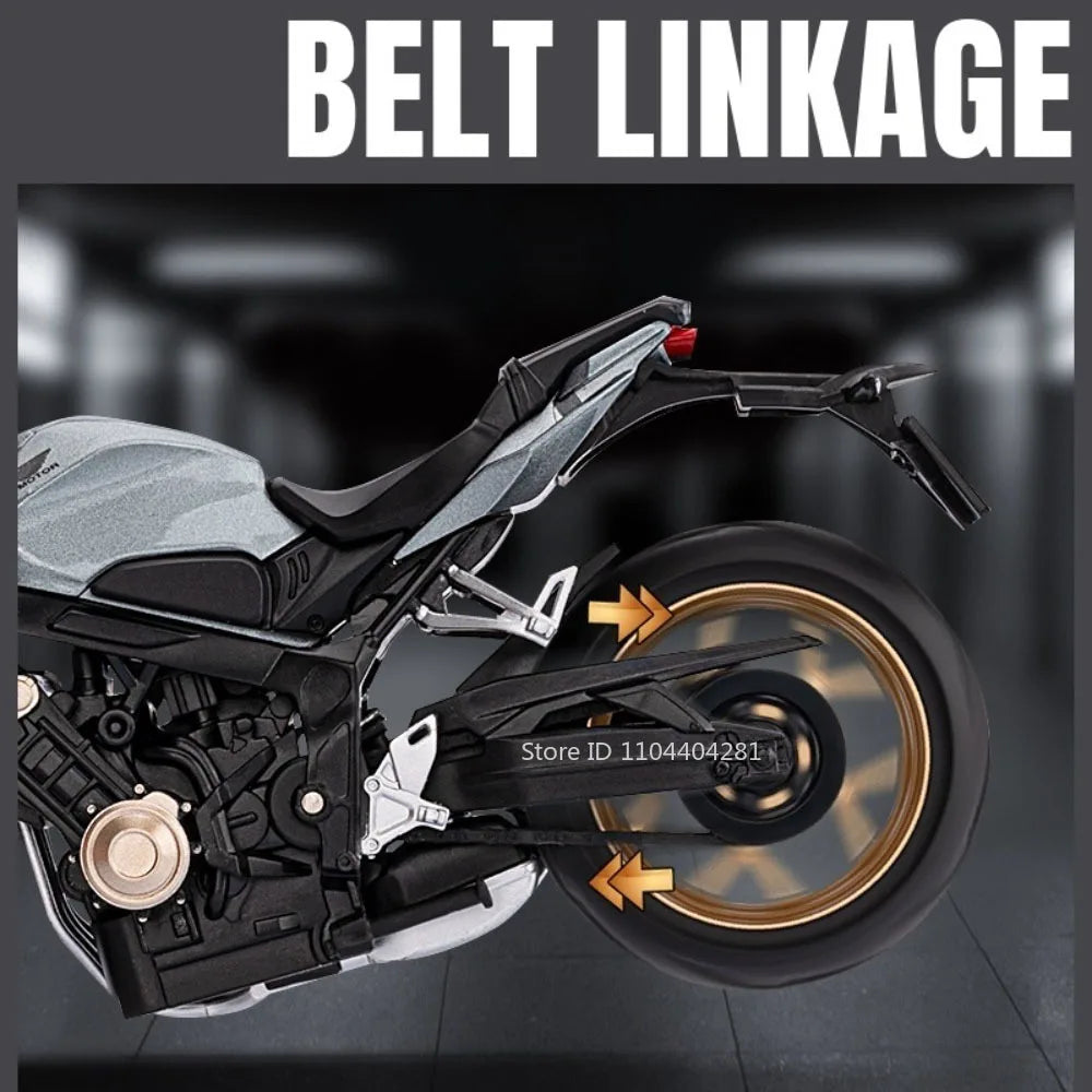 1:12 Honda CB650 CB400F juguetes de coches de aleación fundida modelos dirección de la rueda delantera de la motocicleta con vehículos ligeros de sonido coleccionar adornos