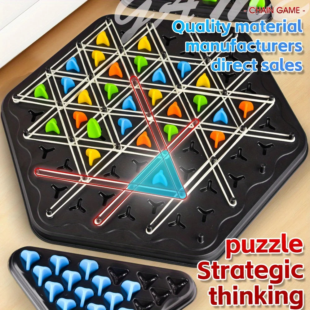 Juego de mesa triangular - Juego de banda de goma triangular para todas las edades Juego de viaje divertido familiar interactivo para padres e hijos