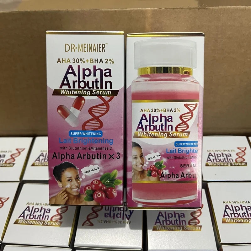 120ml SUPER AHA 30%+BHA2% Alpha Arbutin X 3 Suero facial Iluminador de leche con glutatión y vitamina C Crema