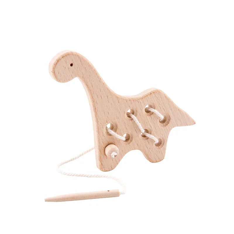 Juguetes de madera Montessori para bebé, tablero de enhebrado de erizo Animal, juguete educativo de madera de haya para niños, bloques de cuentas con botones, juguetes rompecabezas