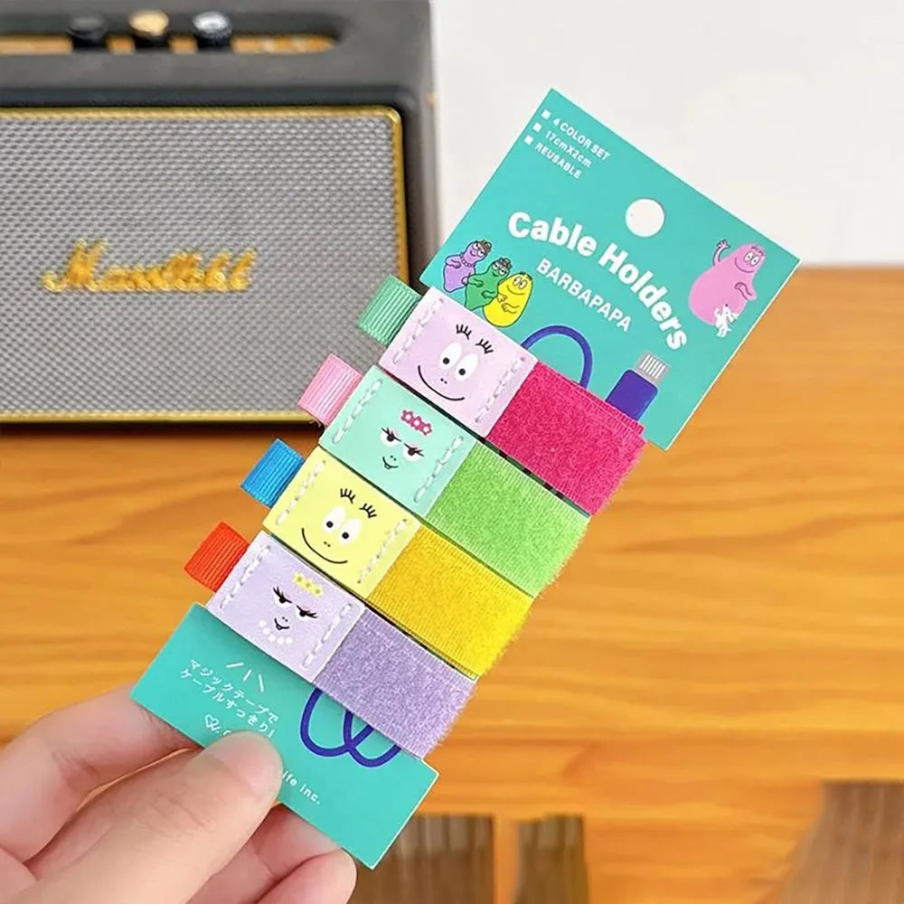 Kawaii Miffy nuevo estilo Cable USB cuerda de almacenamiento conejo de dibujos animados bordado impresión portátil cuerda elástica Cable organizador regalo para niña