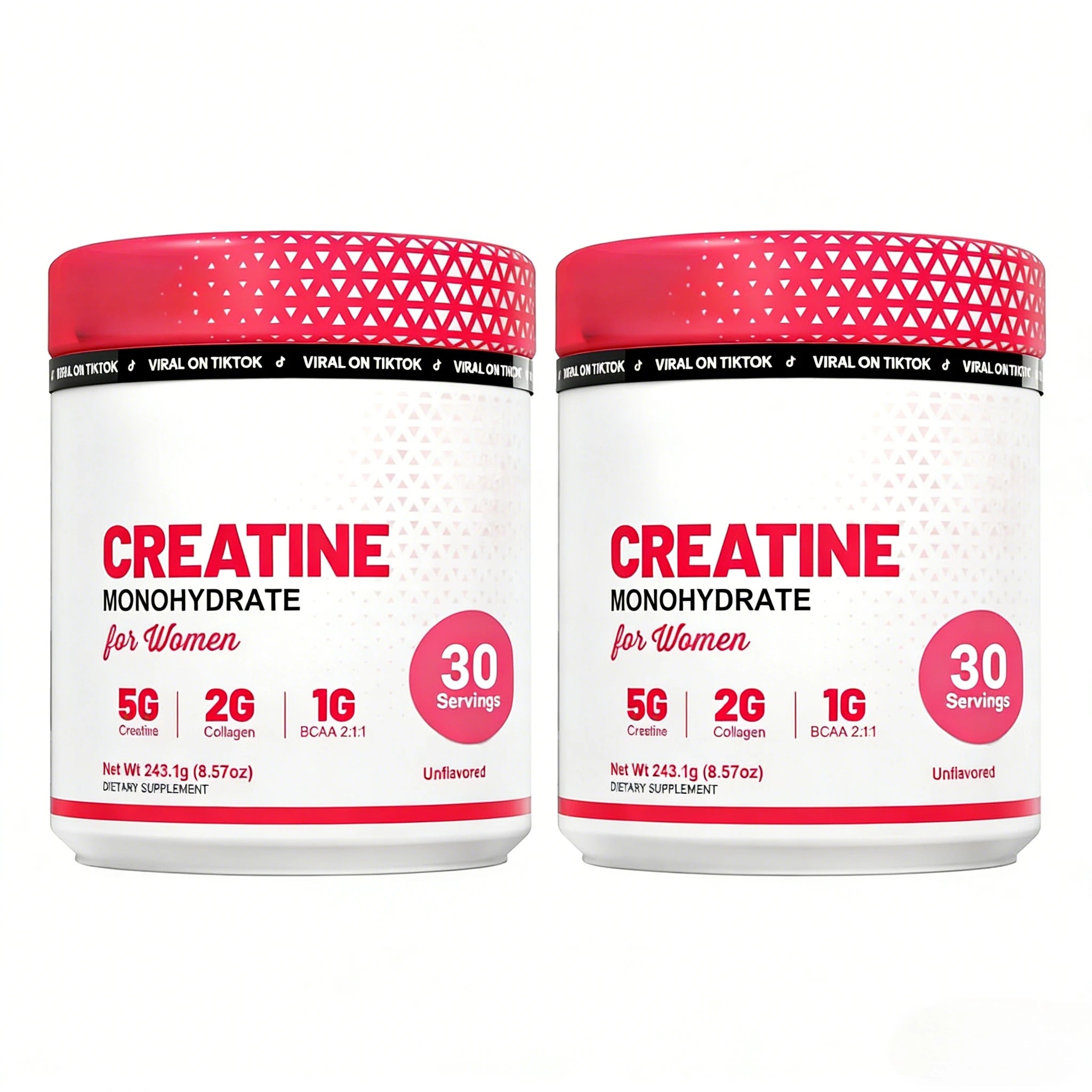 Creatina para Mujeres, Suplemento Post-Entrenamiento - 5000mg de Creatina, 2000mg de Colágeno Bovino Hidrolizado para el Crecimiento Muscular Magro