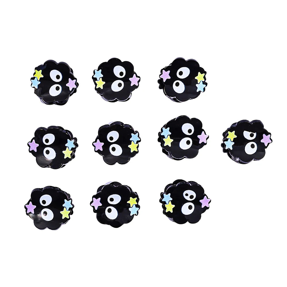 10 Uds. Pinza para el pelo de la serie de barril punteado negro, horquilla punteada, horquilla con Clip, accesorios de decoración