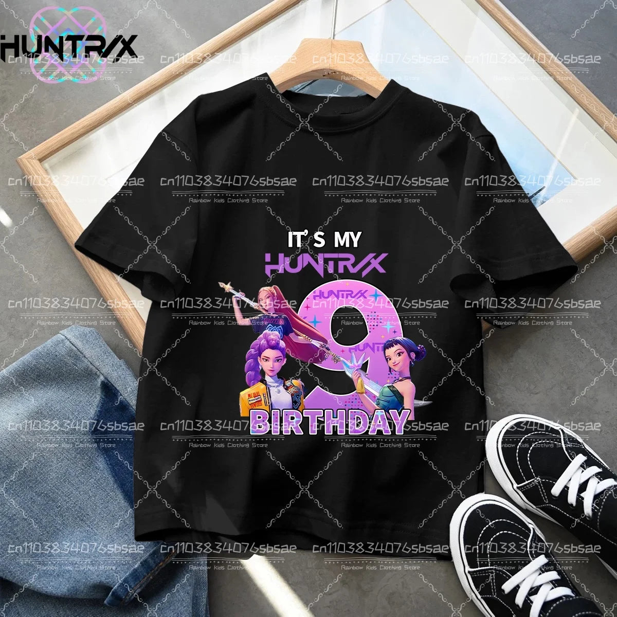 Camiseta Kpop Demon Hunters Number, Tops Kawaii Rumy para cumpleaños, ropa de fiesta para niñas, camiseta de verano de manga corta de algodón, ropa para niños, Boutique