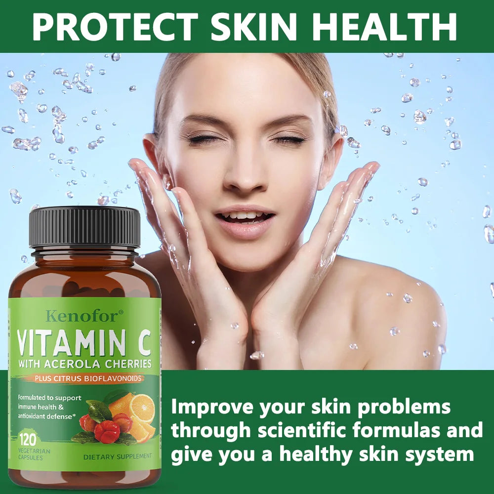 Comida integral vegana vitamina C, dos ingredientes (polvo y cítricos de cereza de acerola entera orgánica), soporte inmunológico, sin OGM