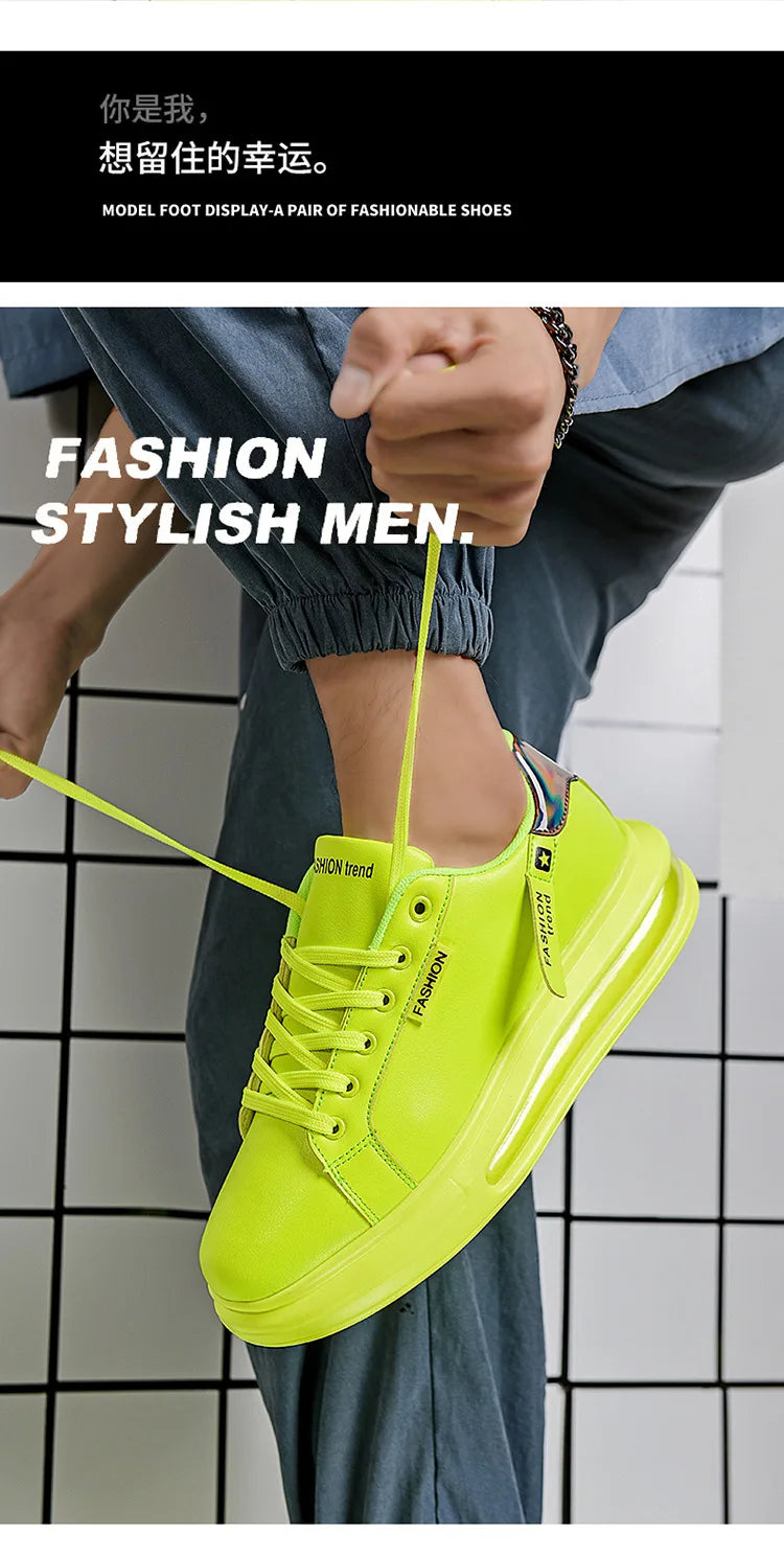 Zapatillas de deporte con plataforma para hombre, zapatos informales, nuevos zapatos suaves y cómodos de cuero Pu, zapatos planos de marca de tendencia, zapatos informales para hombre, Tenis nuevos