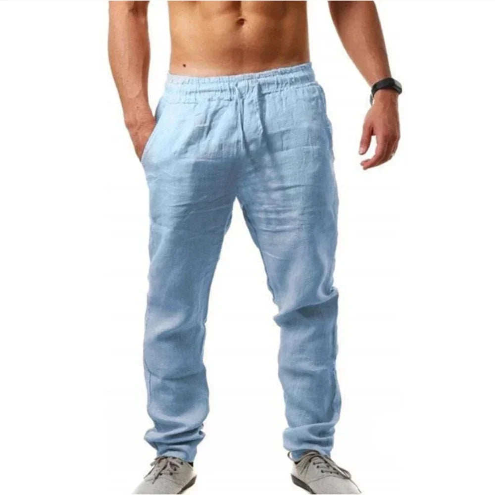 Pantalones informales para hombre, pantalones transpirables de alta calidad para verano, pantalones de chándal de Color sólido, pantalones deportivos para correr, ropa de calle deportiva