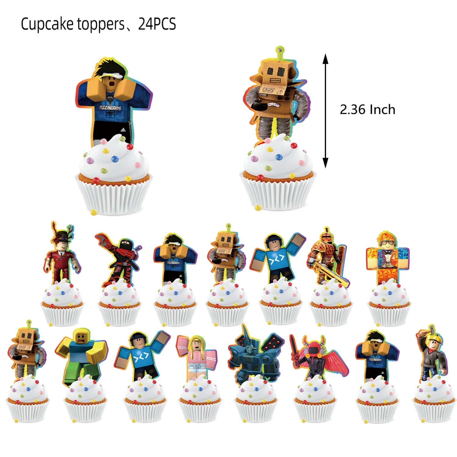 Roblox-Juego de decoración para fiesta de cumpleaños, vajilla de juego, bolsa de regalo, mantel, globo, adorno para pastel, telón de fondo, suministros para fiesta Baby Showe Roblox