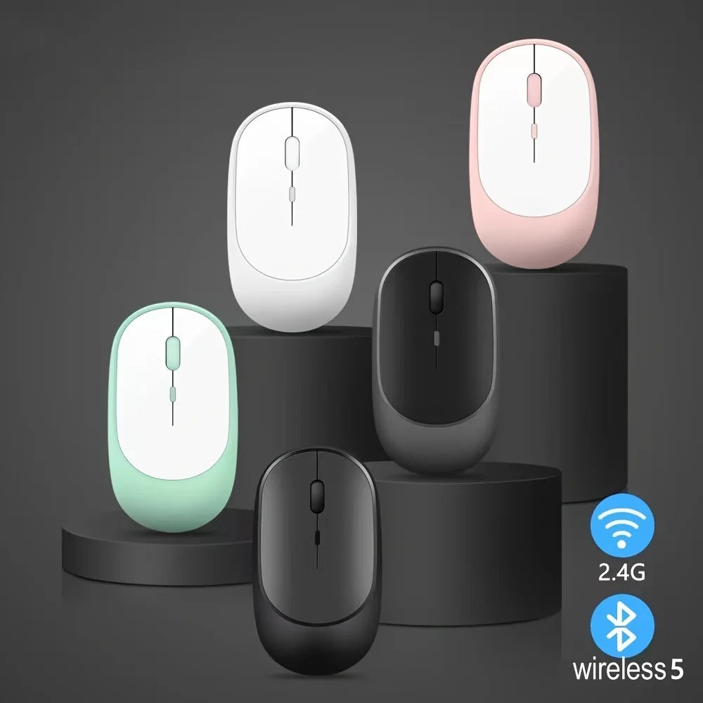 Ratón inalámbrico recargable para jugadores, modos duales, compatible con Bluetooth, 2,4G, para ordenador portátil, tableta, PC, Macbook