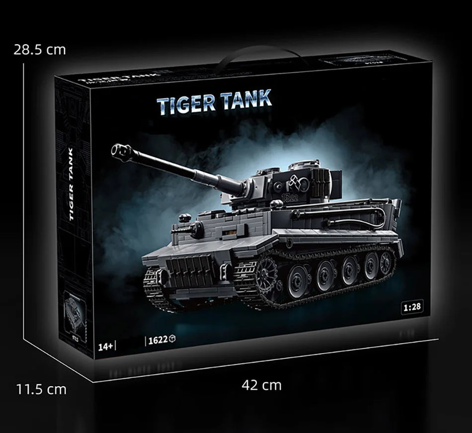 WW2 militar 1/28 escala Franz Staudegger Tiger tanque pesado conjunto de bloques de construcción guerra mundo 2 tanques de tigre modelo juguetes para niños regalos