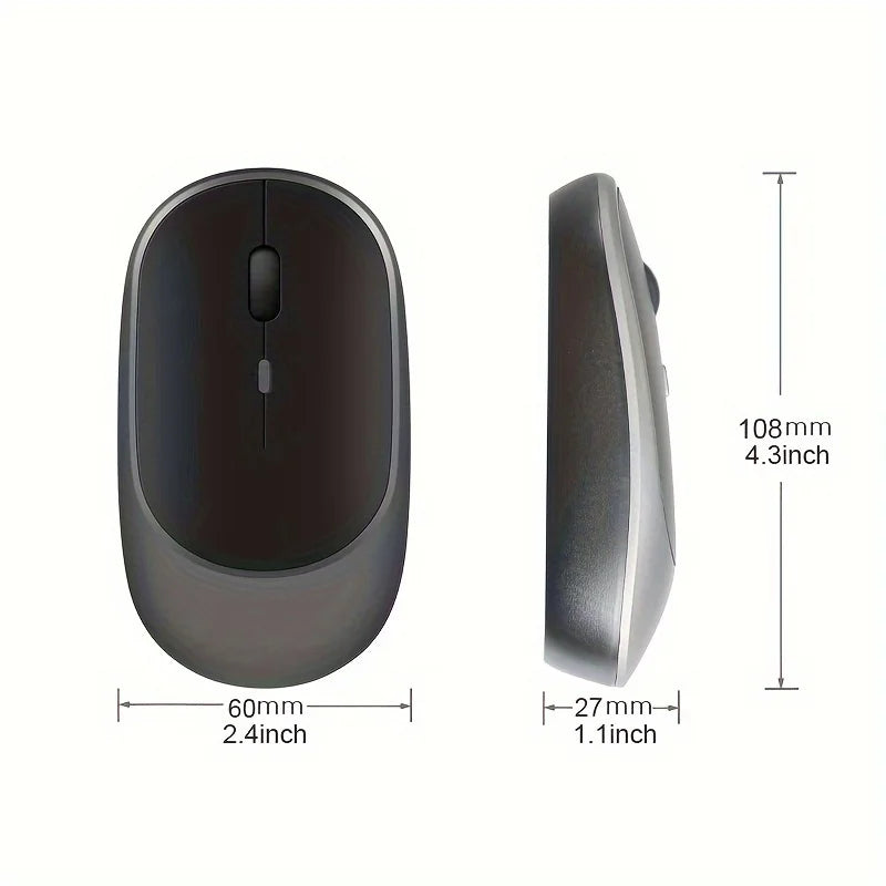 Ratón inalámbrico recargable para jugadores, modos duales, compatible con Bluetooth, 2,4G, para ordenador portátil, tableta, PC, Macbook