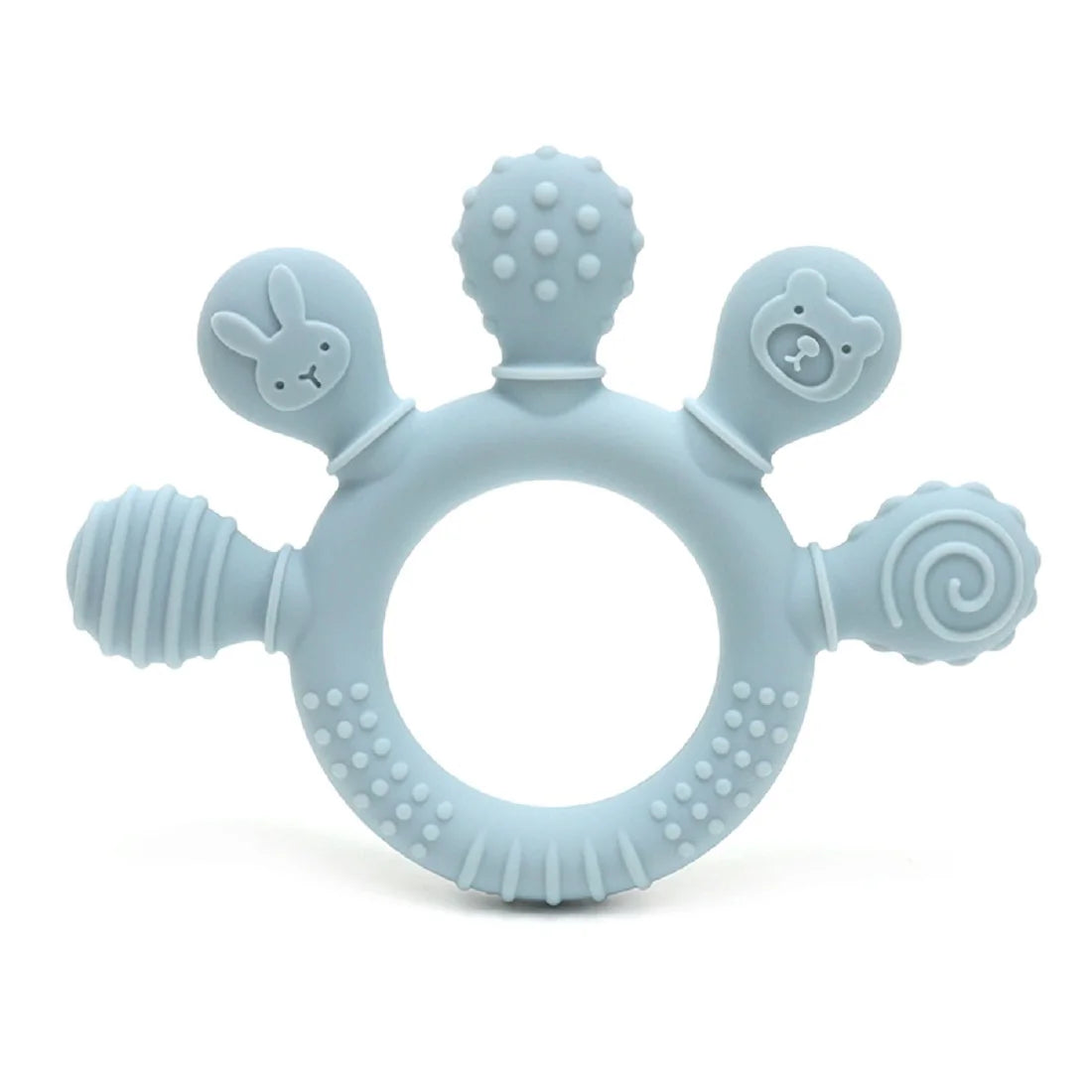 Erduo-mordedor de silicona para bebé, juguetes para la dentición y la ansiedad, 0 a 12 meses, cuentas para masticar, chupete sensorial para aliviar las encías
