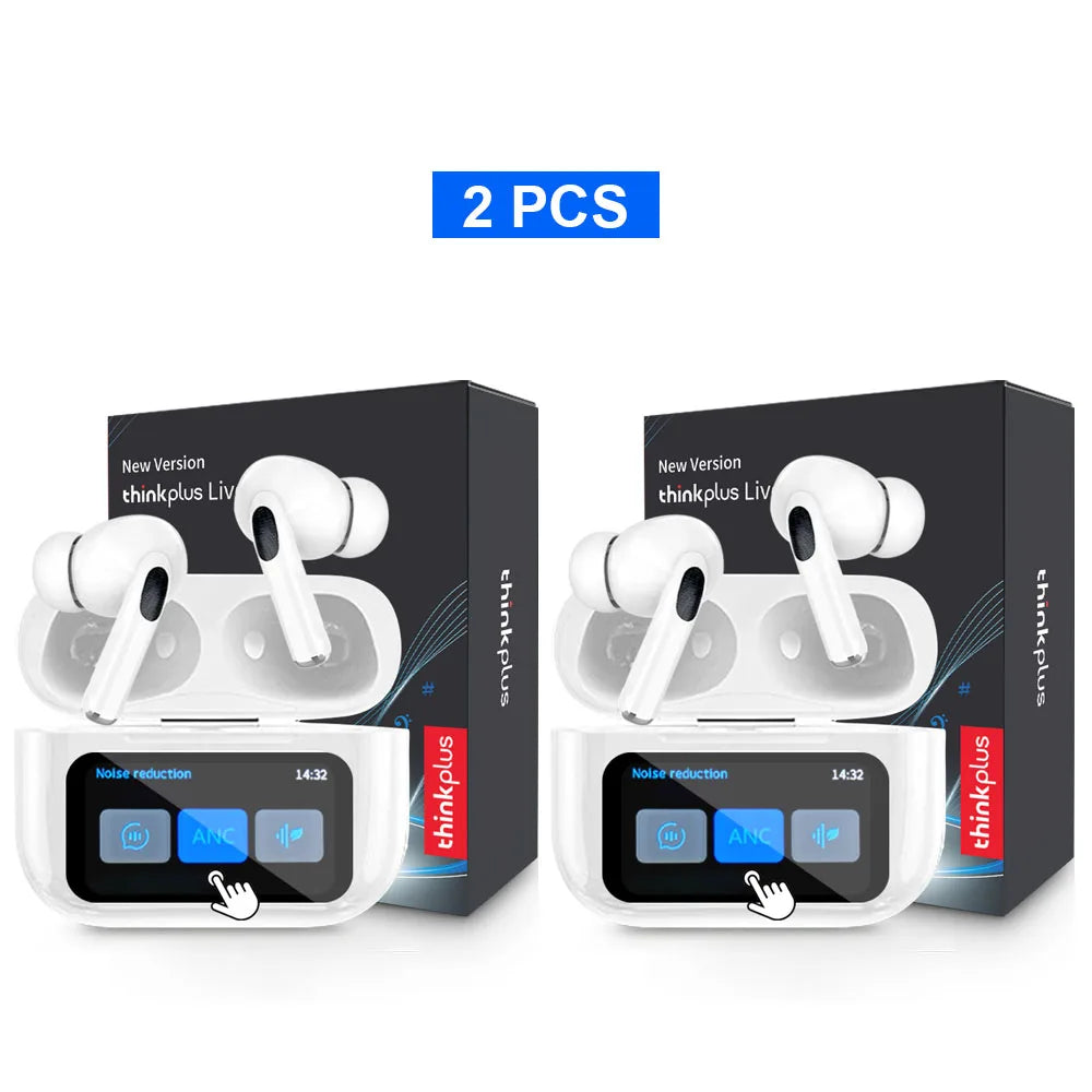 Original Thinkplus auriculares inalámbricos Bluetooth ANC auriculares con reducción de ruido HD micrófono llamada Gamer auriculares LED Control de pantalla táctil
