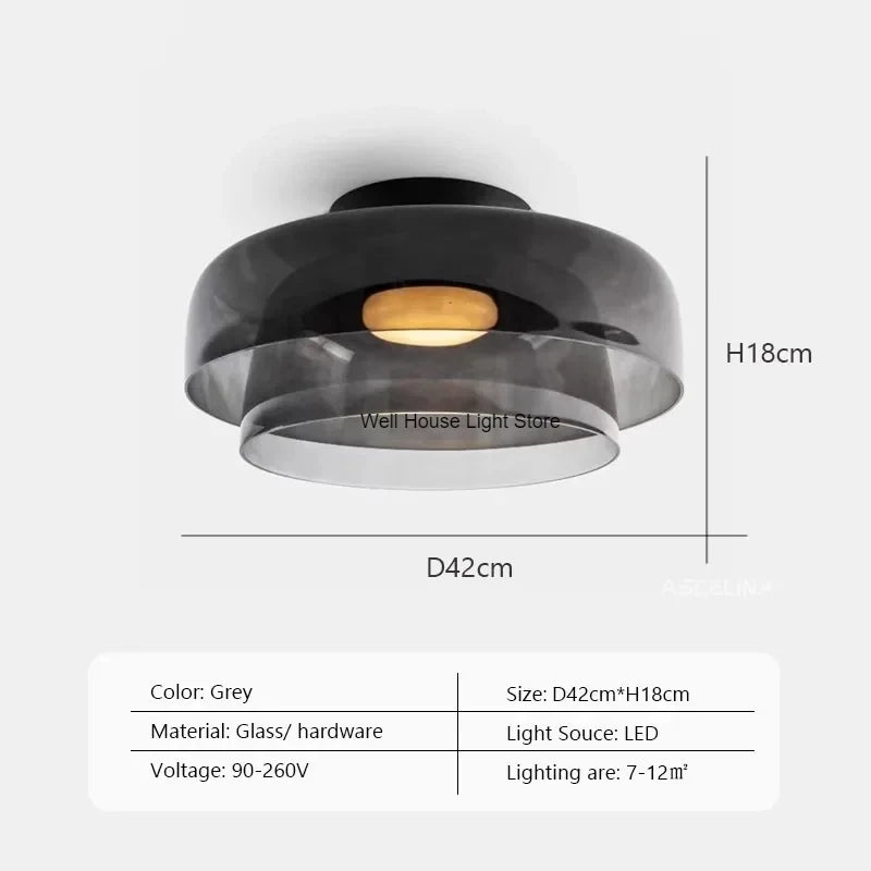 Lámpara de techo de cristal de niveles, lámpara de techo de cristal de lujo nórdica para restaurante, dormitorio, sala de estar, lámpara de techo led colorida