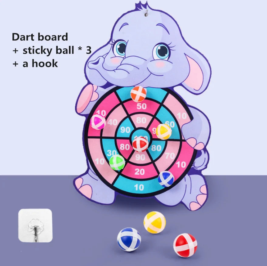 Juguetes Montessori para niños de 2 a 4 años, tablero de dardos de animales de dibujos animados, bola adhesiva, juguetes educativos interactivos familiares para bebés