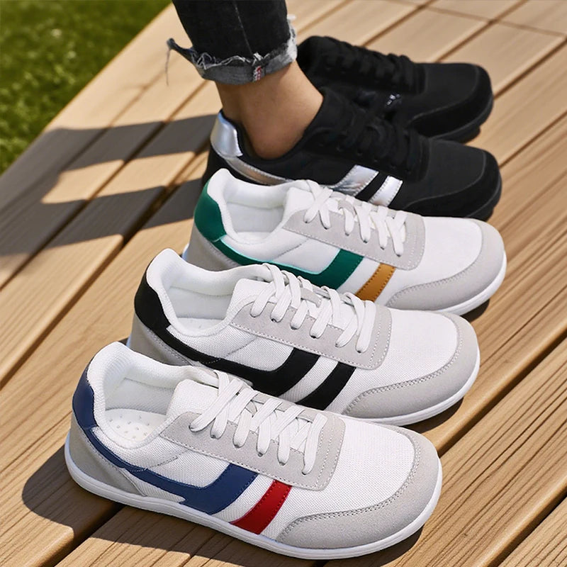 Tenis De Hombre con punta ancha, zapatos descalzos, minimalistas, transpirables, cómodos, para caminar al aire libre, deportivos, informales, azules, 2025