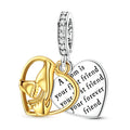 Abalorio de Plata de Ley 925 con Forma de Corazón y Cielo Estrellado, Abalorio Familiar de Madre, Hija e Hermana, Compatible con Pulseras, Colgante, Joyería DIY para Mujer, Regalo