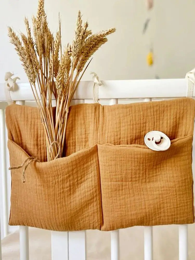 Organizador para cuna de bebé, bolsa de almacenamiento para cama Caddy, 2 bolsillos, colgante para cabecera de cama, organizador para pañales, juguetes y ropa