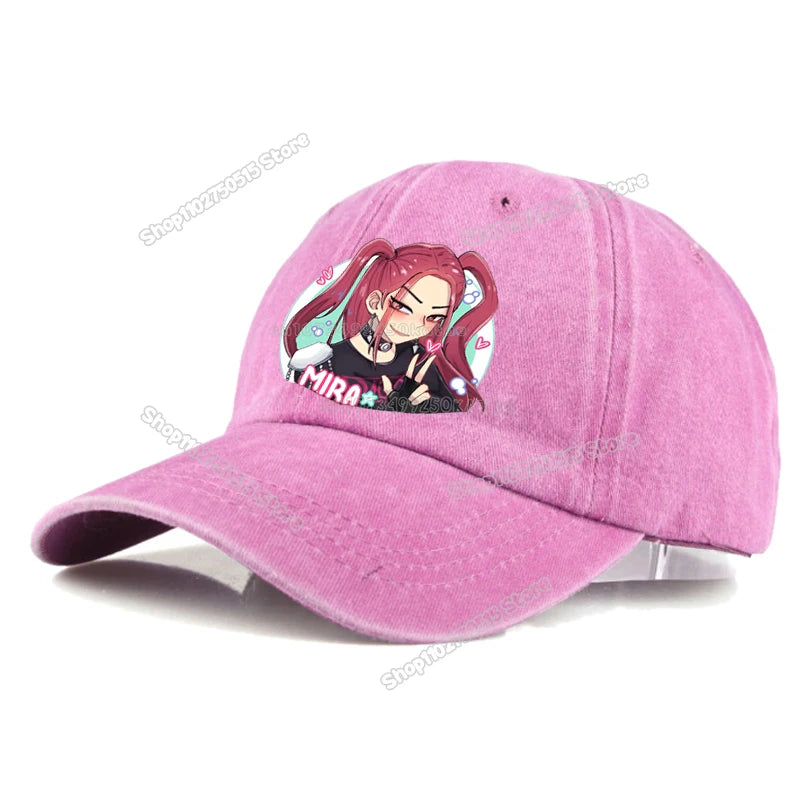 Gorras de Béisbol Retro Lavadas KPop Demon Hunters para Mujer y Niña, Gorras Snapback, Sombreros para el Sol, Gorra con Visera para Viajes al Aire Libre, Gorra Hip Hop Dad Hat