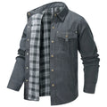 Primavera otoño hombres camisa de franela a cuadros chaqueta Casual hombres Retro solapa algodón camisas cálidas hombres chaqueta cortavientos táctica ropa