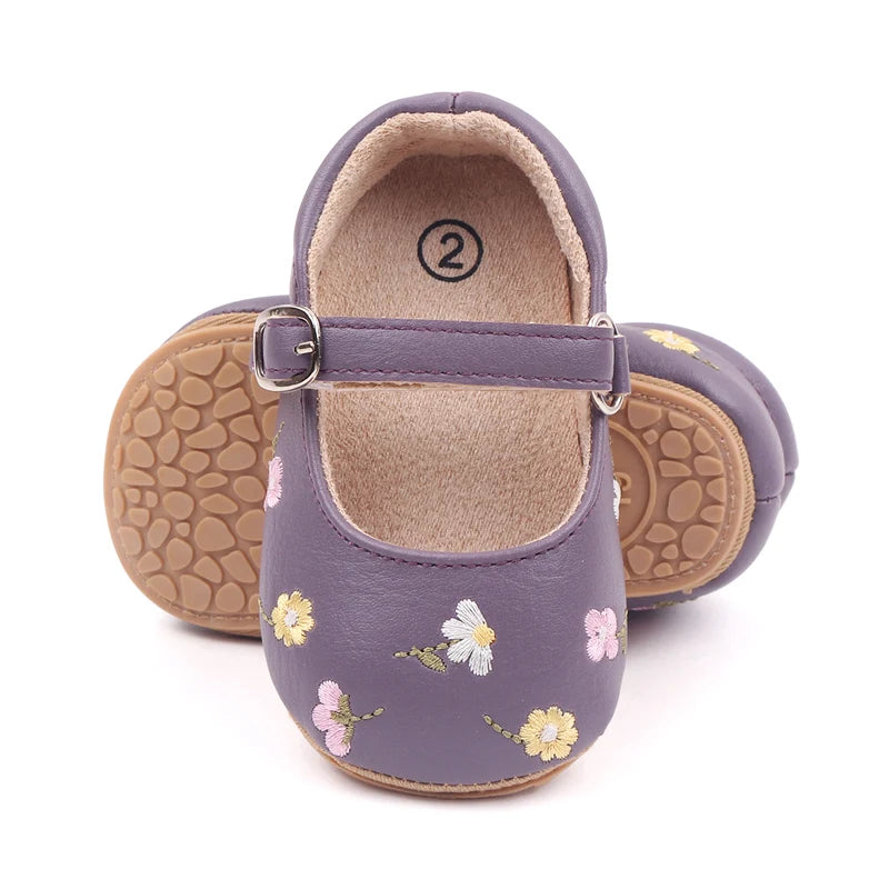 Sandalia de verano para bebé Estilo Mary Jane Linda flor bordada