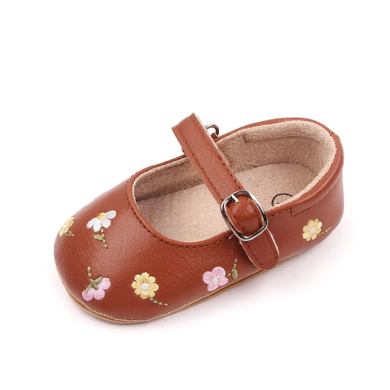 Sandalia de verano para bebé Estilo Mary Jane Linda flor bordada