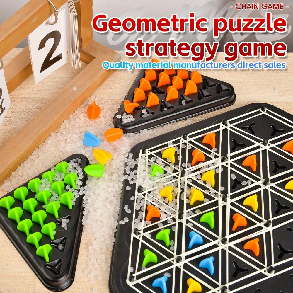 Juego de mesa triangular - Juego de banda de goma triangular para todas las edades Juego de viaje divertido familiar interactivo para padres e hijos