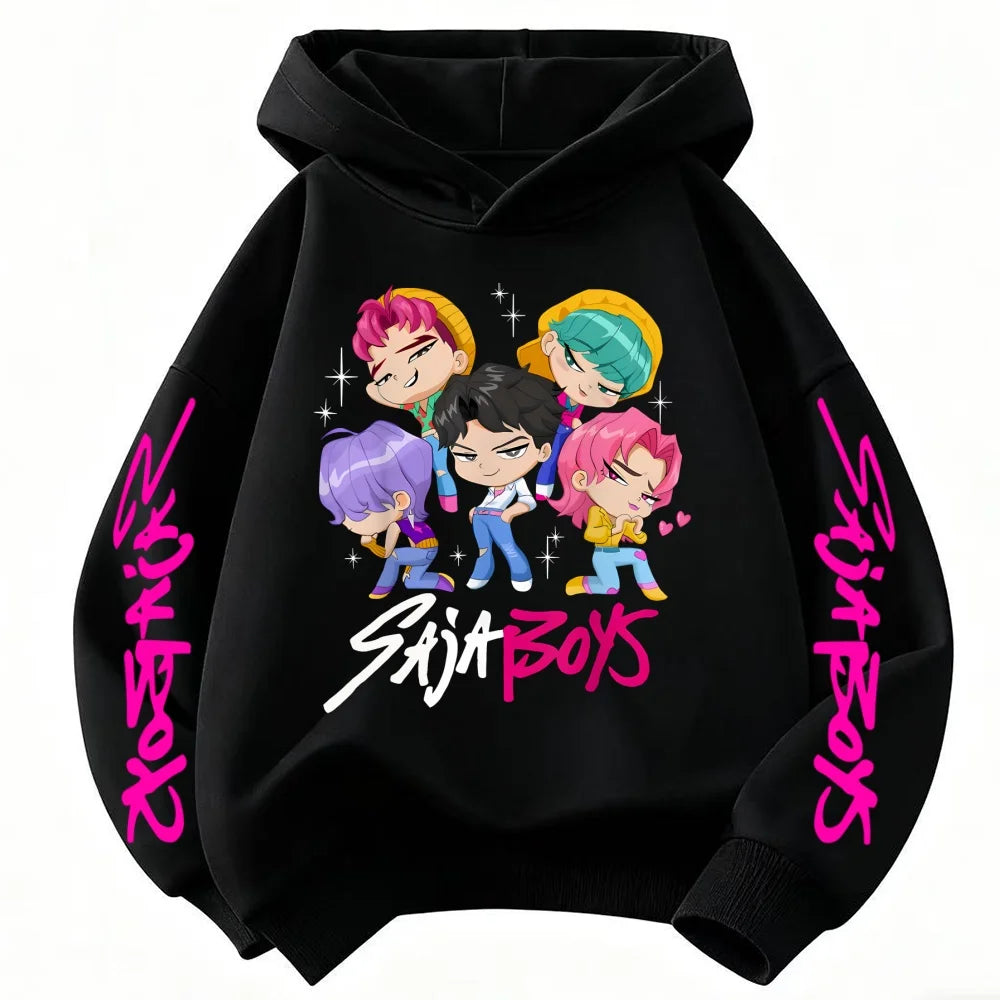 Gran Oferta 2026, Sudadera con Capucha KPop Devil Hunter para Niños y Niñas, Estampado Moderno, Deportiva, Cálida para Otoño/Invierno