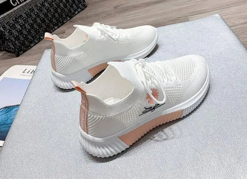 Zapatos deportivos para mujer, zapatillas deportivas informales, cómodas y elegantes, planas, bajas, bonitas, blancas, moda de éxito, tenis para mujer, verano 2025