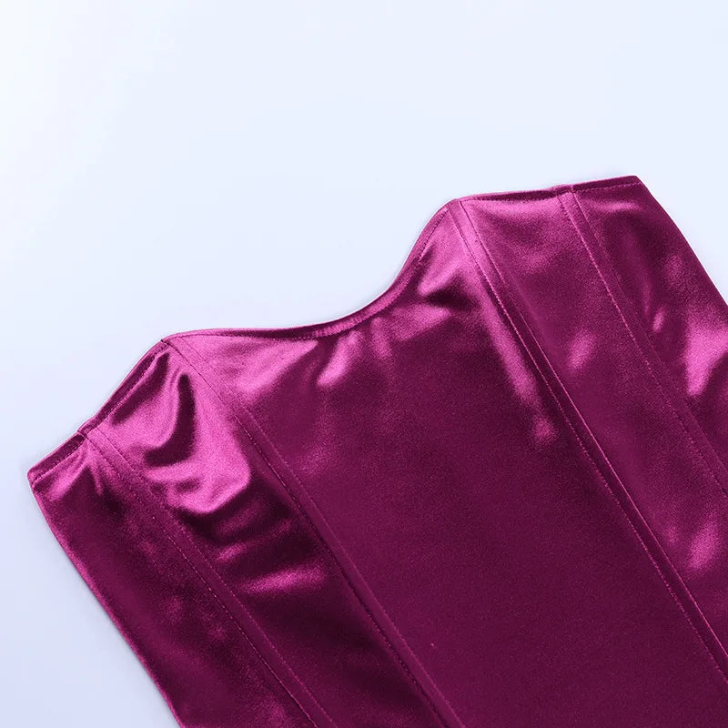 Tops de tubo sexis para mujer, Top liso sin mangas ajustado con corsé recortado, chaleco informal elegante sin tirantes para mujer 2024